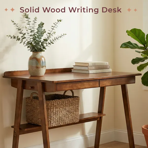 Solid Wood Writing Desk — Home Office Desk for Small Spaces — photo 4