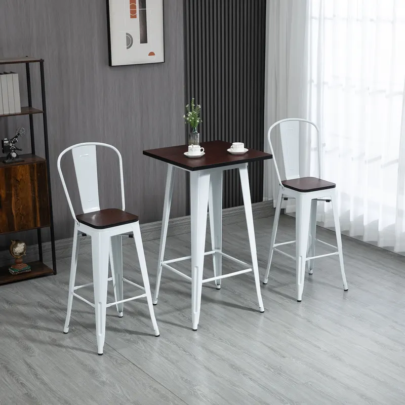 3 Piece Industrial Dining Table Set β photo 2