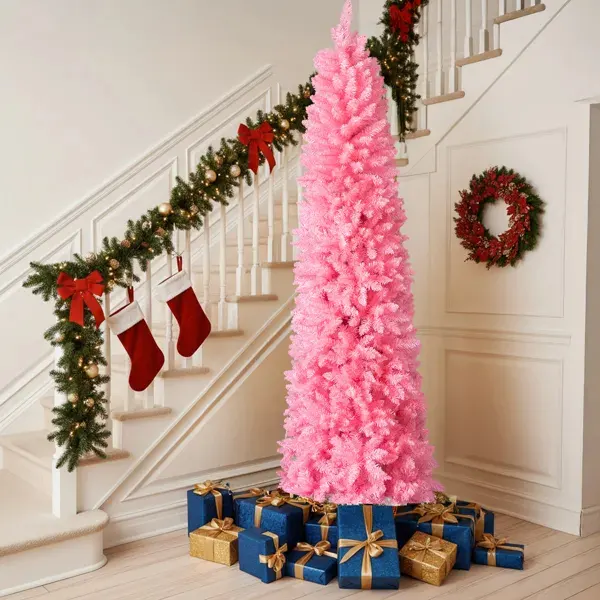 7.5 FT Hinged Christmas Tree β Artificial Pencil Christmas Tree β photo 5
