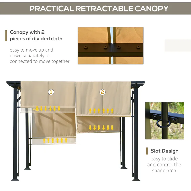 Outdoor Retractable Pergola Canopy with Sun Shade Unique Design — photo 4