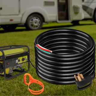50Ft 50Amp Generator Extension Cord 6 Gauge STW 6/3+8/1