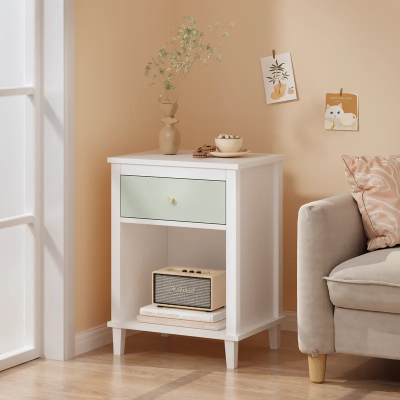 26.77''H Wooden Nightstand with One Drawer One Shelf for Kids — photo 7