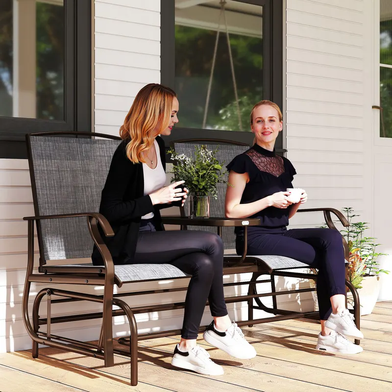 2-Seat Outdoor Glider Swing — Center Coffee Table — photo 8