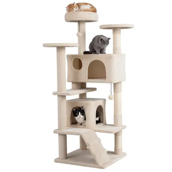 52" Tall Cat Tree Tower with Perches & Condos — photo 3
