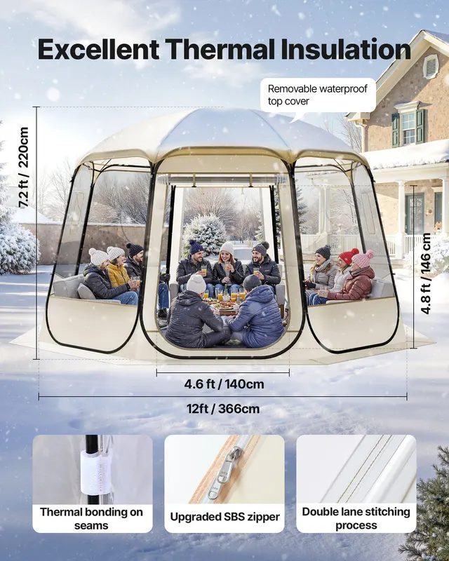 Pop Up Bubble Tent — 12 X 11.1 Ft Waterproof & UV-Resistant — photo 2