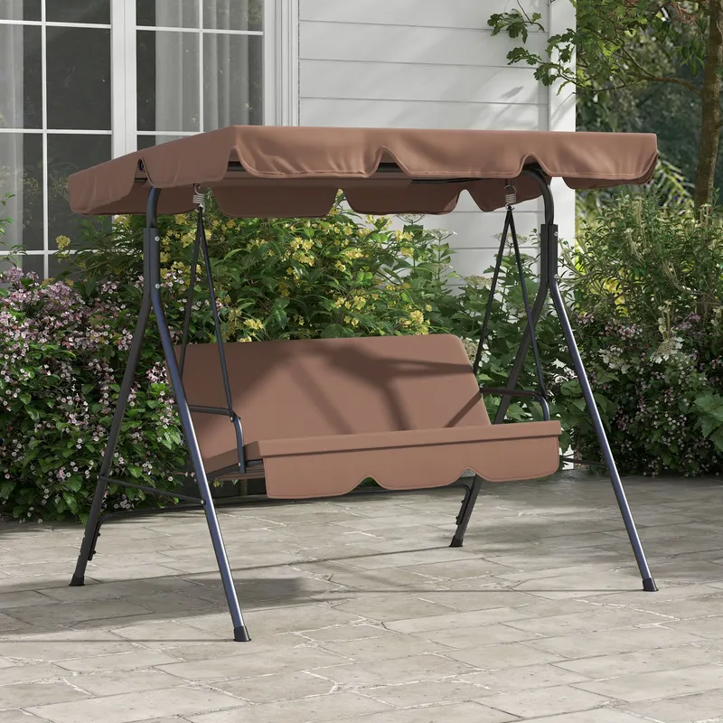 Large Family Swing Set β 3-Seat Adjustable Canopy Swing Bench β photo 7