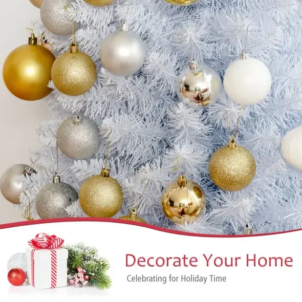 6 Feet Unlit Artificial Slim Pencil Christmas Tree with Metal β photo 5