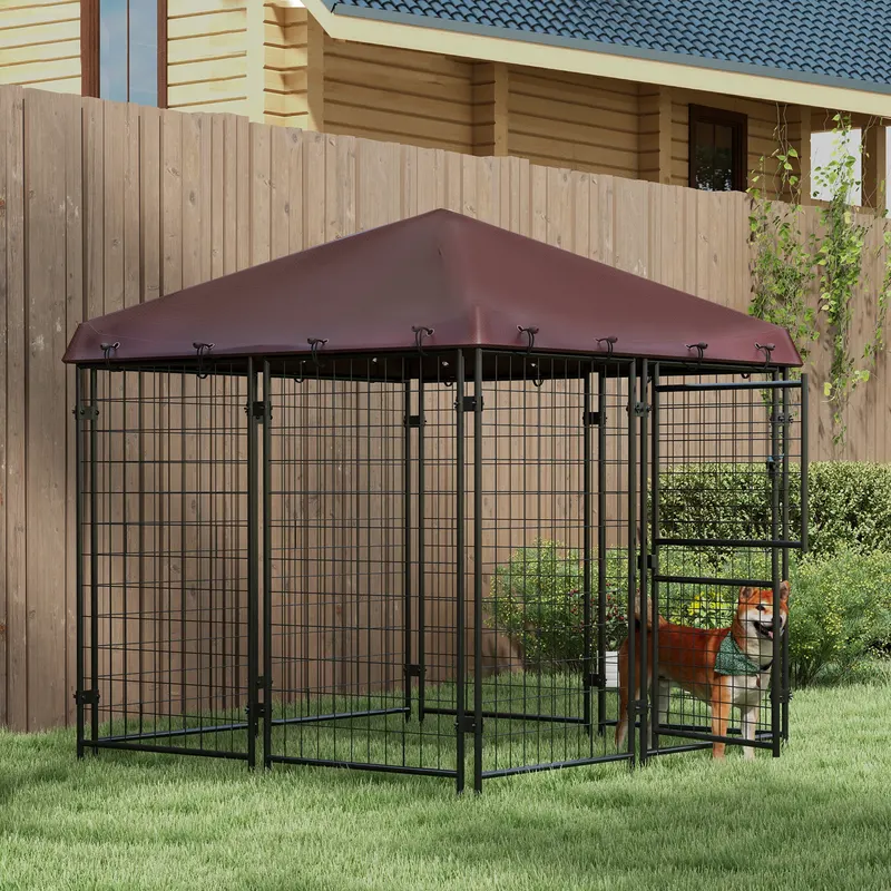Dog Kennel Outdoor with Waterproof Canopy — photo 2