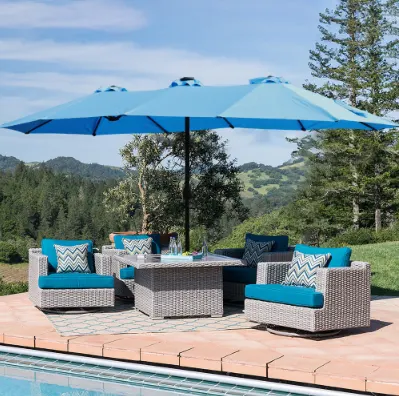 Large Double-sided Rectangular Outdoor Twin Patio Market