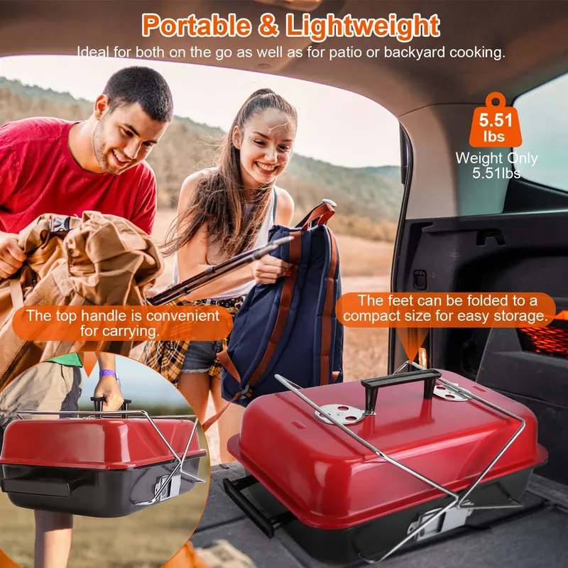 Portable Charcoal Grill Outdoor Tabletop Grill Small Barbecue β photo 5