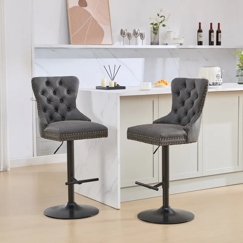 A&a Furniture β Aged and Retro PU Swivel Barstools Adjusatble