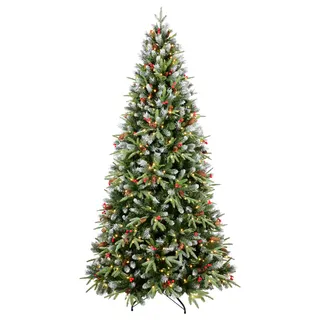 Artificial 7ft Green LED-lit Christmas Tree with 2178PE PVC