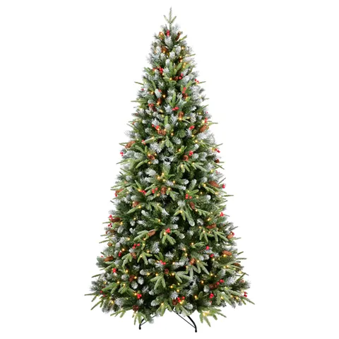 Artificial 7ft Green LED-lit Christmas Tree with 2178PE PVC