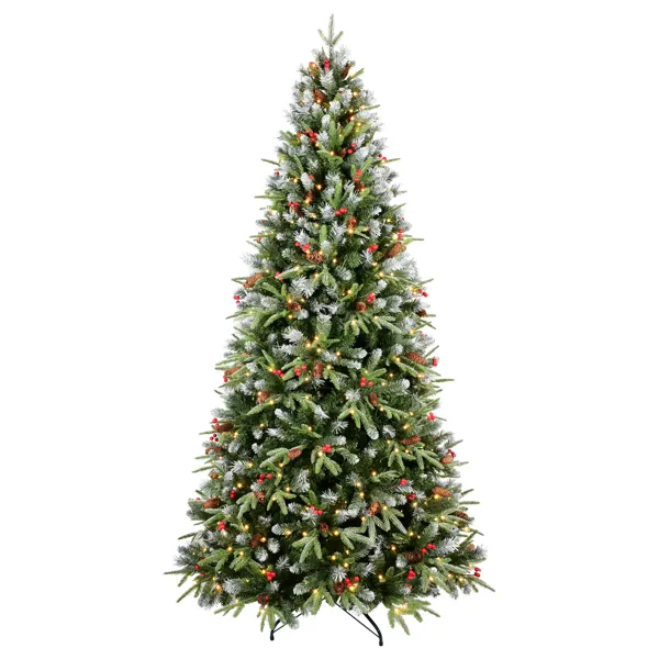 Artificial 7ft Green LED-lit Christmas Tree with 2178PE PVC