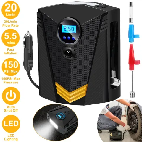 Tire Inflator 12V DC 100W 150PSI Digital Tire Pump W/LCD Display