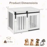 31.5" Dog Crate Furniture with Sliding Barn Door — photo 3
