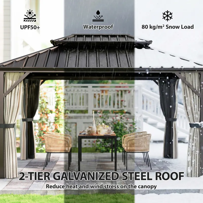 Hardtop Gazebo with Double Galvanized Steel Roof Canopy — photo 8
