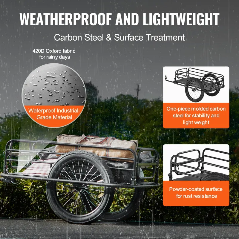 Bike Cargo Trailer — 275 Lbs Load Capacity — photo 5