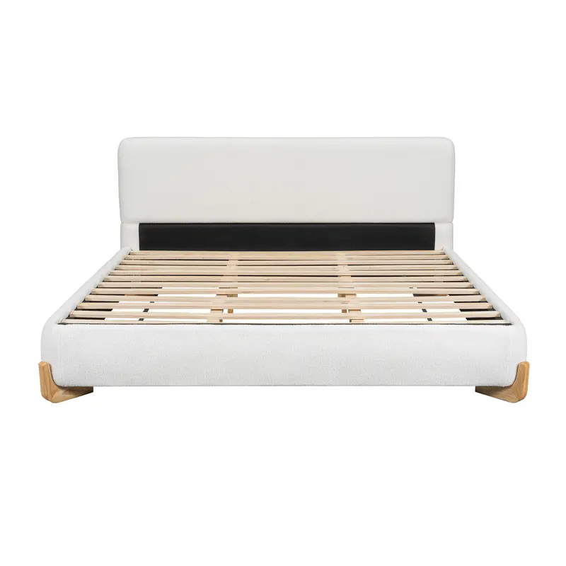 Elegant Boucle Upholstered Bed — photo 4