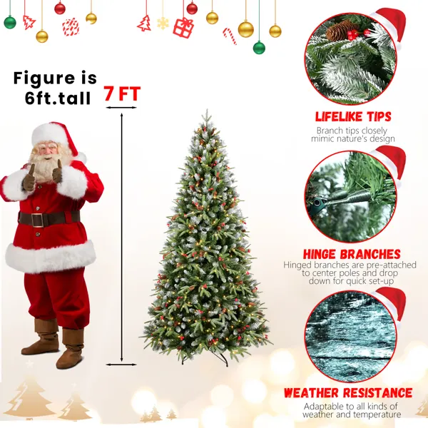 Artificial 7ft Green LED-lit Christmas Tree with 2178PE PVC — photo 4