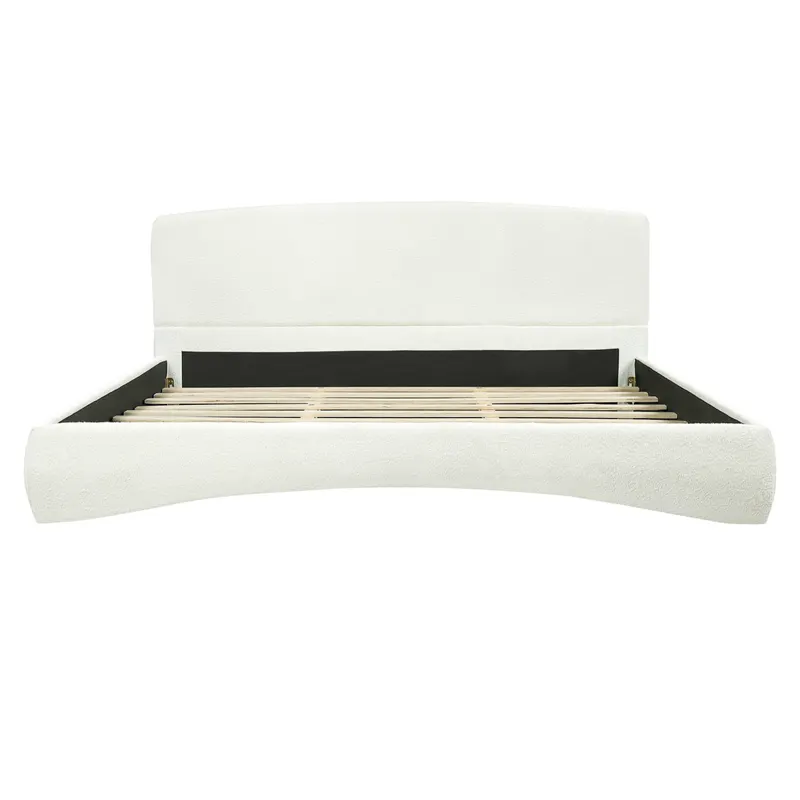 Curved Upholstered Bed with Smart Ambient Lighting β photo 5