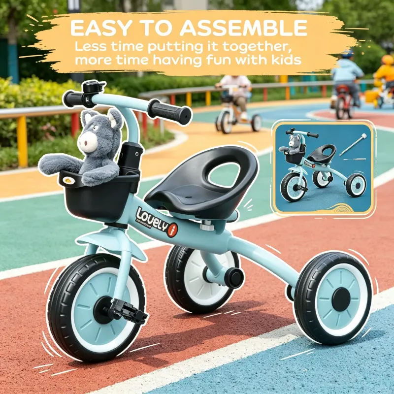 Blue 3-Wheel Toddler Tricycle: Kids Bike for Children 2-5 Years — photo 7
