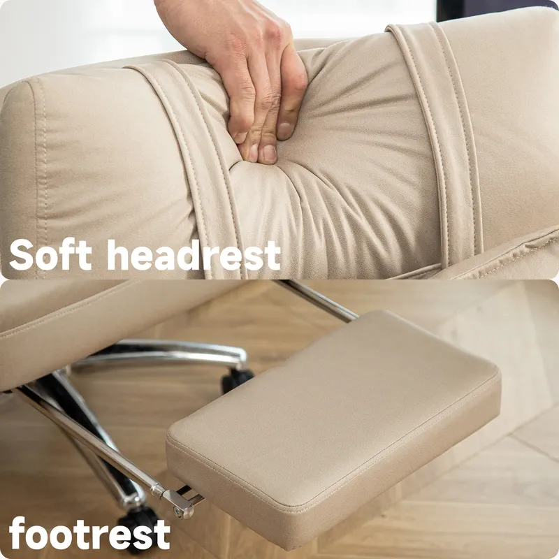 Swivel Ergonomic Office Chair — Technology Leather High Back — photo 3