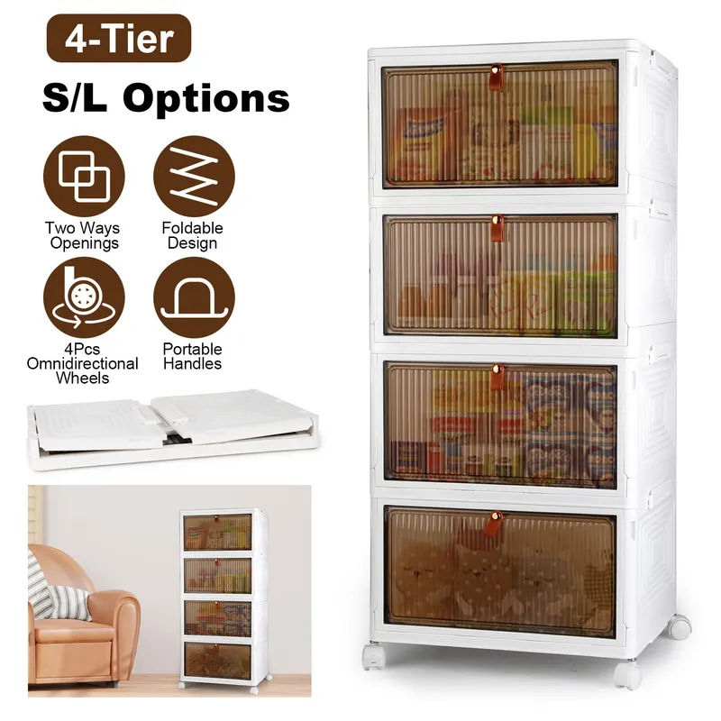 4Pc Foldable Storage Bins with Lid for Home Storage Front — photo 2