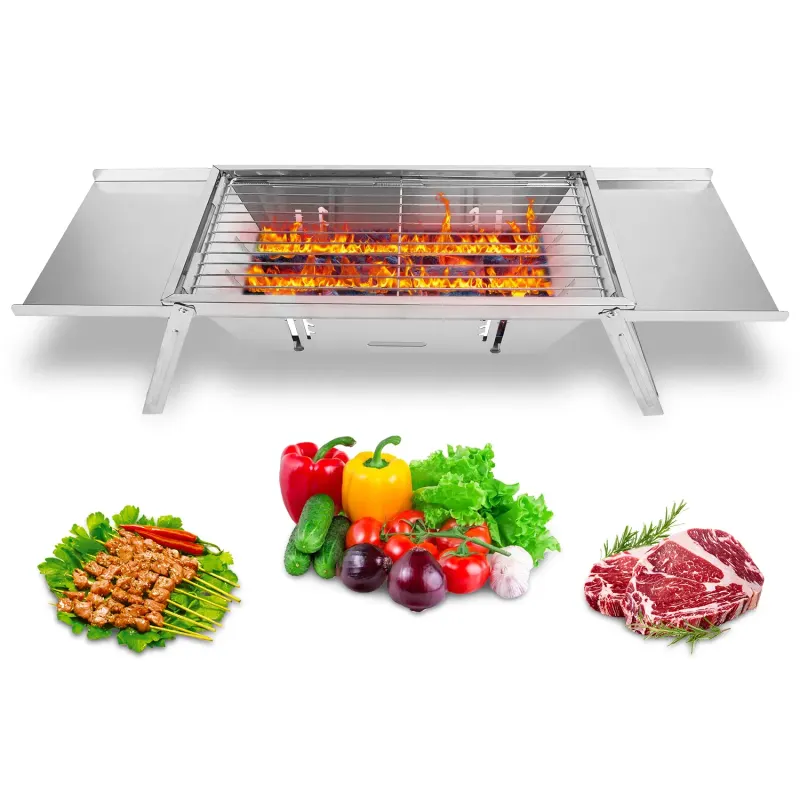 3 in 1 Foldable Charcoal Grill Fire Pit Slow Cooker 2-3 People — photo 5