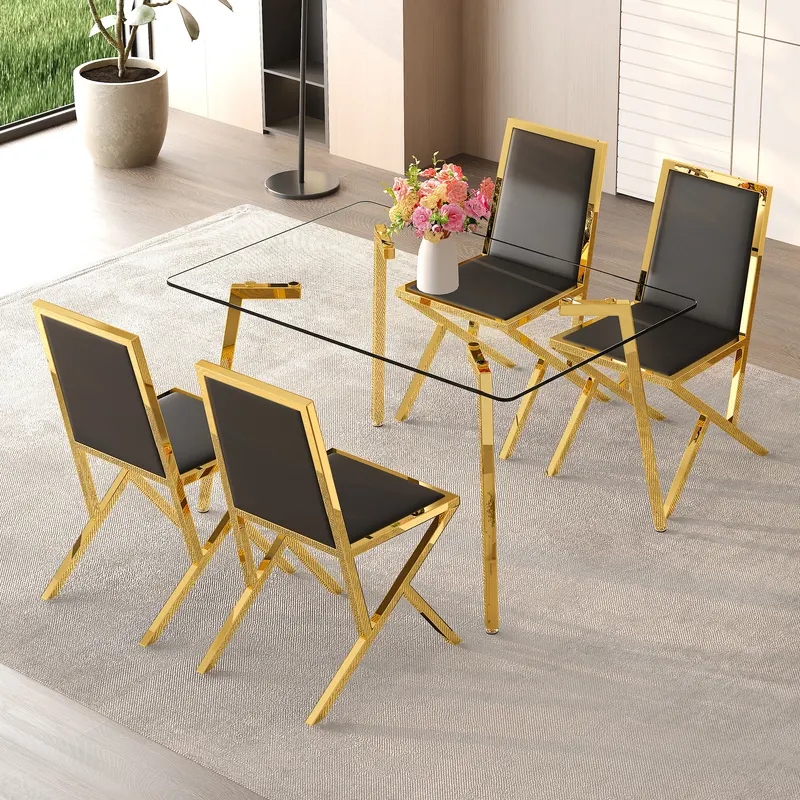Table and Chair Set.51 X 31.5-inch Tempered Glass Dining Table — photo 5