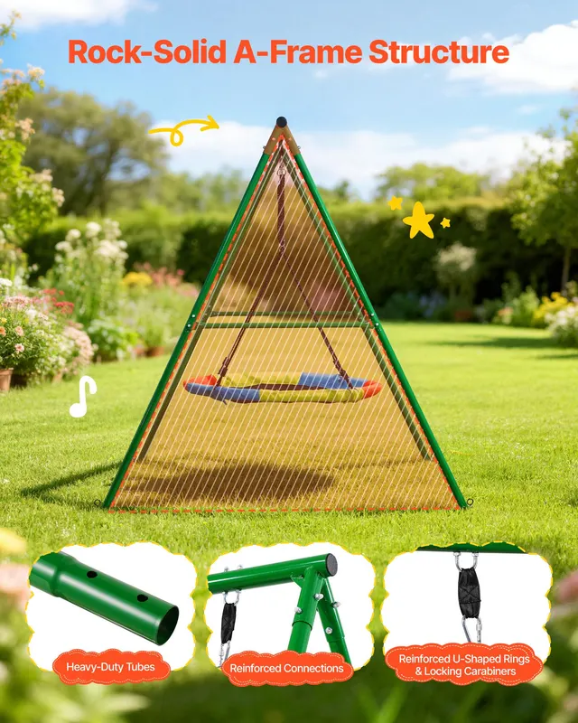 Swing Set for Backyard — 40 in Saucer Swing Seat with Heavy Duty — photo 3