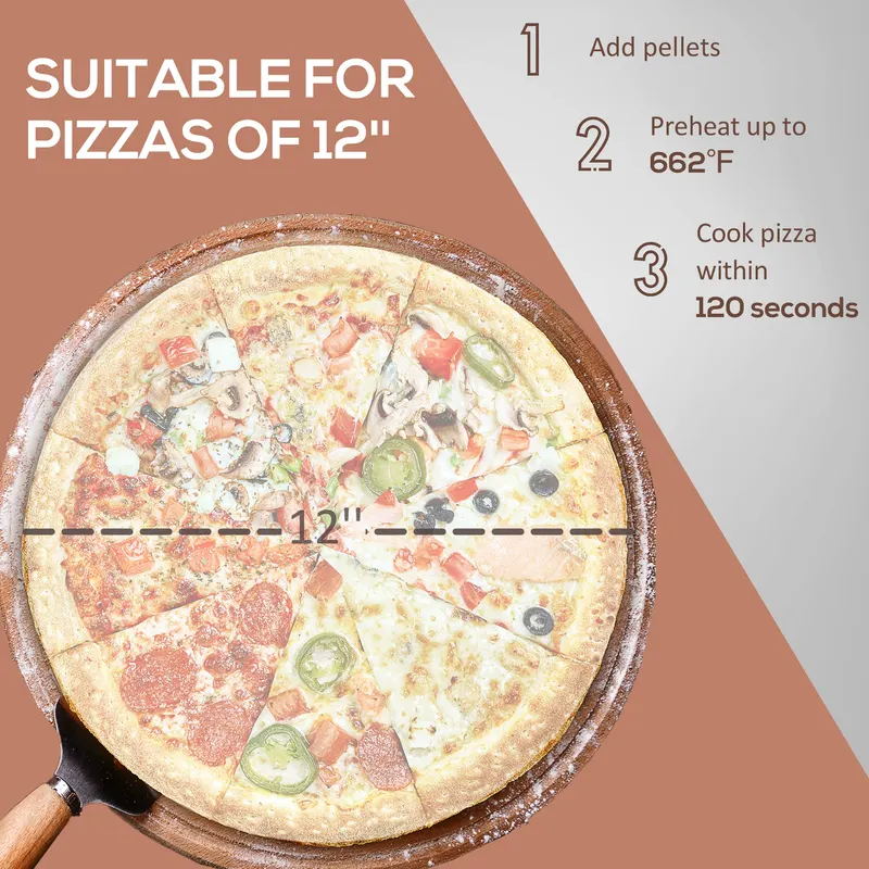 Pellet Wood Fired Pizza Oven β Outdoor Pizza Maker with 12" β photo 3