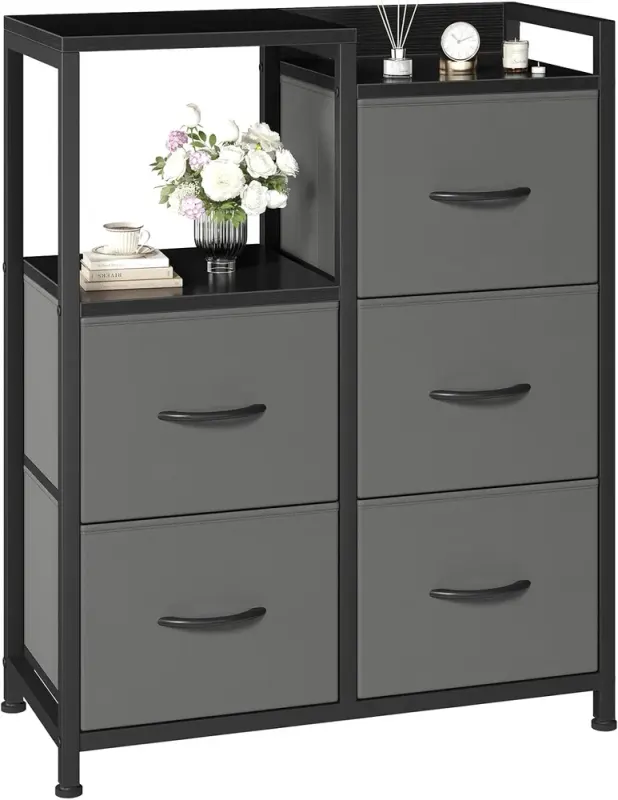 5 Drawer White Dressers for Bedroom 2 Tier Shelf Shelf Small — photo 5