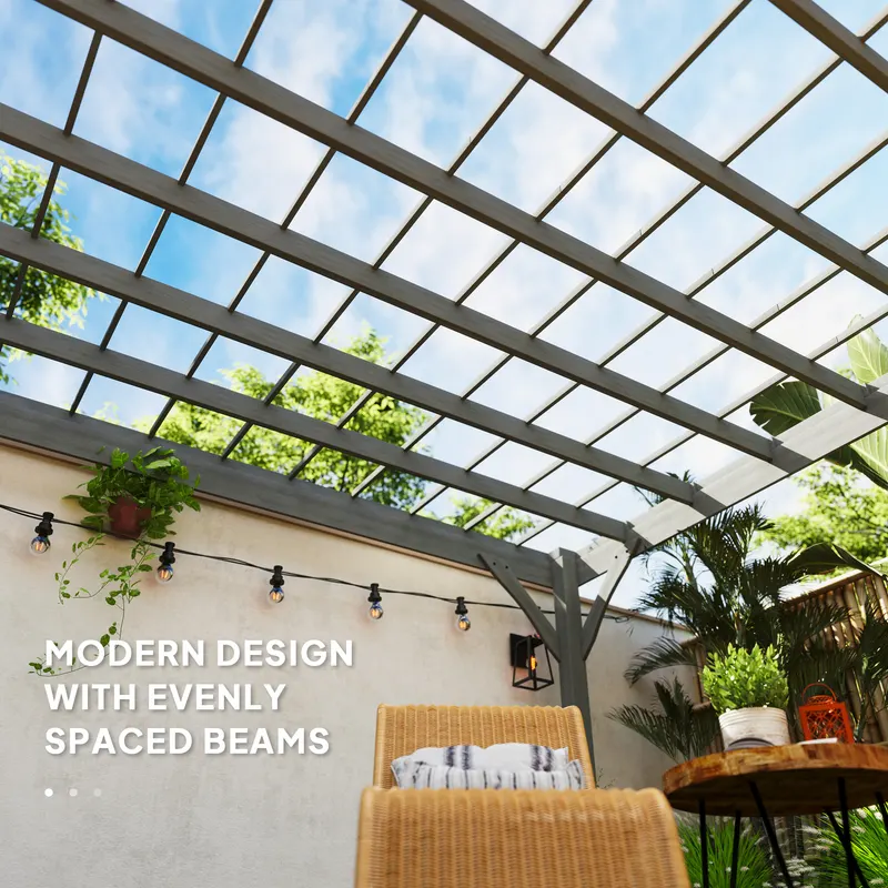 Outdoor Wooden Pergola — Grape Vine Gazebo with Concrete Anchors — photo 7