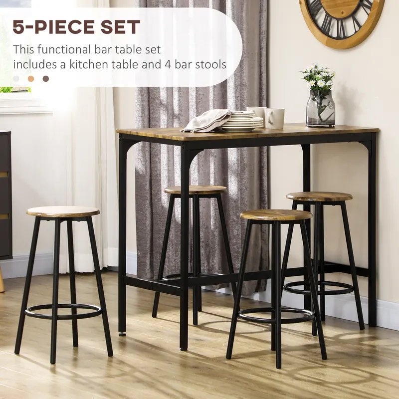 5-Piece Counter Height Bar Table and Chairs Set β photo 8