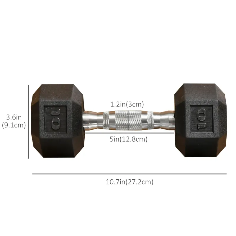 Rubber Dumbbells Weight Set — Total 20lbs(10lbs Each) Dumbbell — photo 3