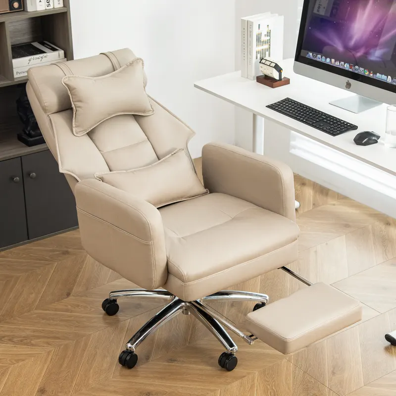 Swivel Ergonomic Office Chair — Technology Leather High Back