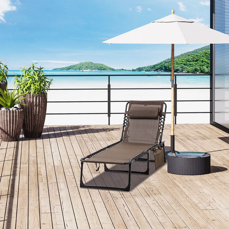 Chaise Lounge Chair Outdoor — 5-Position Adjustable Sun Tanning — photo 2