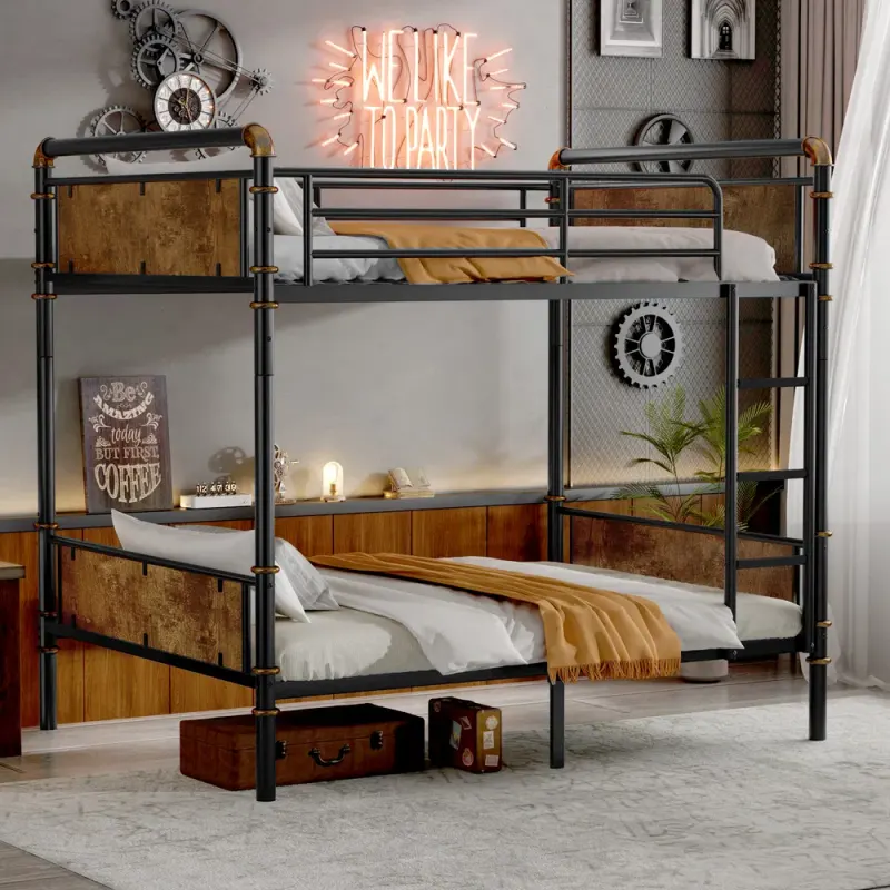 Twin XL Over Twin XL Metal Bunk Bed