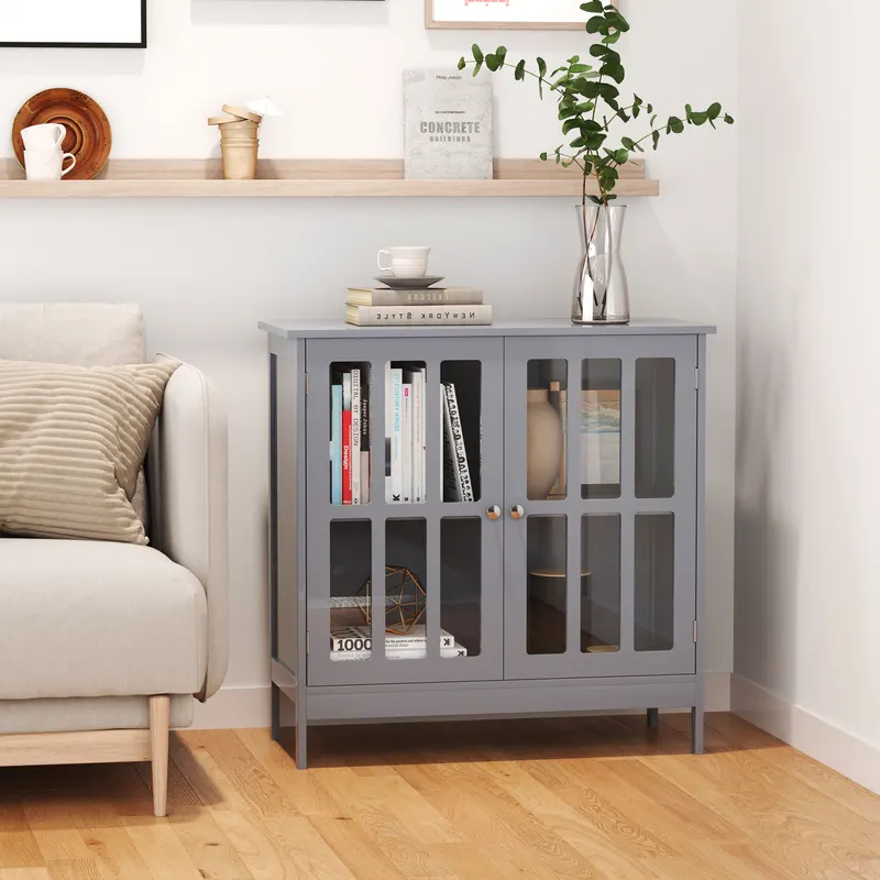 Contemporary Storage Cabinet — Cupboard Buffet Credenza with 2 — photo 6