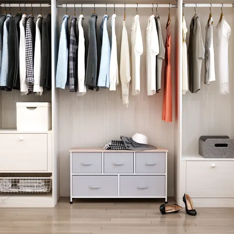 40" L 5 Drawer Horizontal Storage Cube Dresser Unit Bedroom