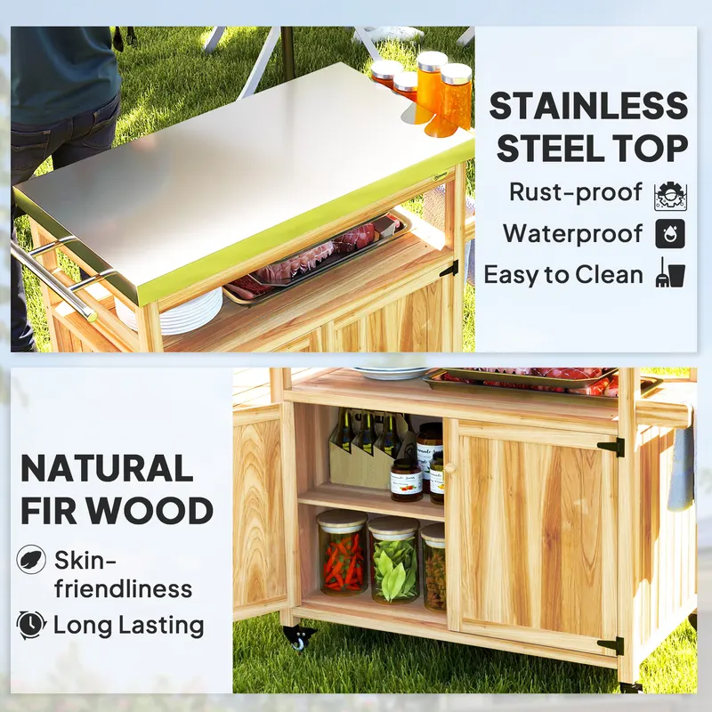 Outdoor Grill Cart w/ Stainless Steel Top — photo 3