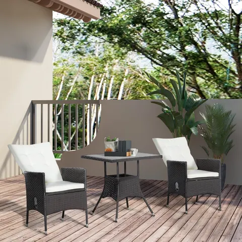 3 Piece Patio Bistro Set β PE Wicker Furniture Conversation Set
