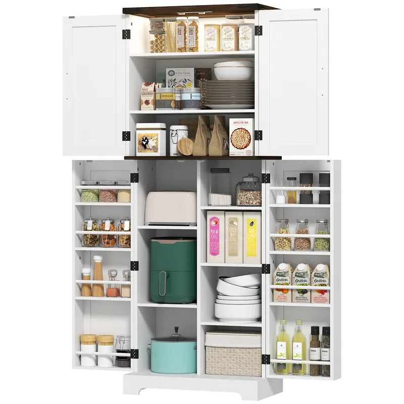 64" Tall Kitchen Pantry Cabinet with Motion Sensor Light β photo 8