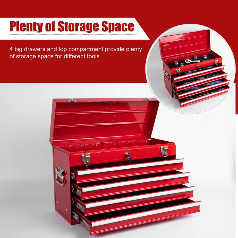 Heavy Duty Metal Tool Box — 21-inch — photo 4