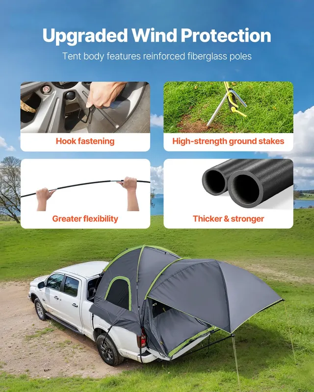 Pickup Truck Tent — Fits 8.0-8.2 Ft Truck Tents for Camping — photo 5