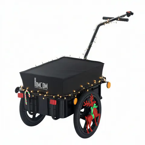 Bicycle Cargo Trailer with Removable Box and Waterproof Cover