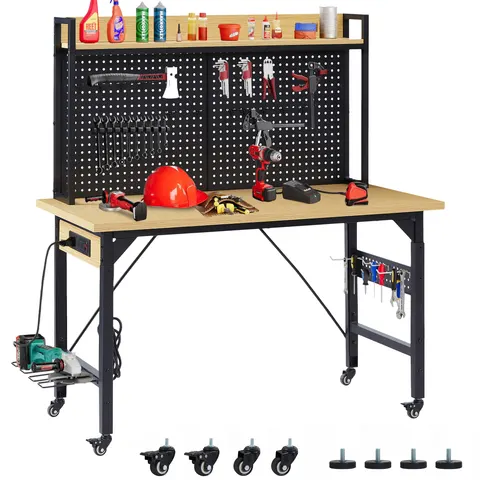 48 Adjustable Workbench with Pegboard