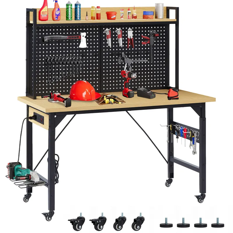 48 Adjustable Workbench with Pegboard