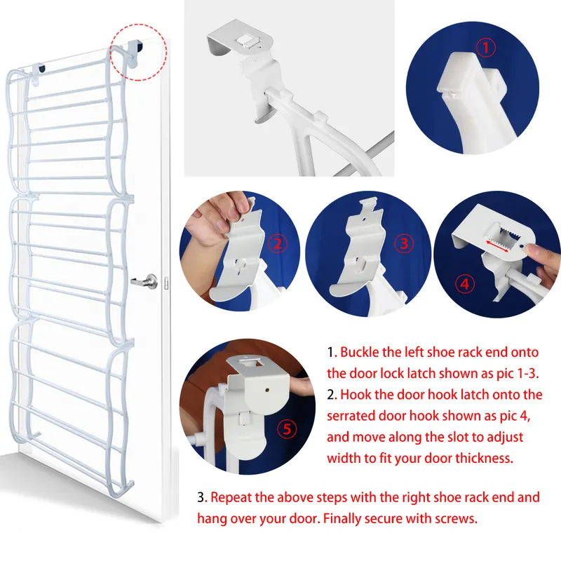 36 Pairs Over-the-door Shoe Rack 12 Layers Wall Hanging Closet — photo 3